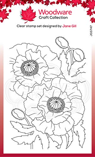 Woodware Jane Gill Clear Magic Stempel-Set, Mohnblumen, transparent, 13,5 x 10 cm von Woodware