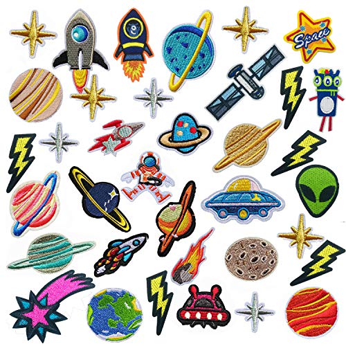 35 Stück Flicken Patches, Woohome Planetenserie Patch Zum Aufbügeln Patch Sticker Applikationen Zum Nähen Oder Aufbügeln für Kleidung, Jacken, Rucksäcke, Jeans, Hut 35 Stück Flicken Patches, Woohome Planetenserie Patch Zum Aufbügeln Patch Sticker Applikationen Zum Nähen Oder Aufbügeln für Kleidung, Jacken, Rucksäcke, Jeans, Hut von Woohome
