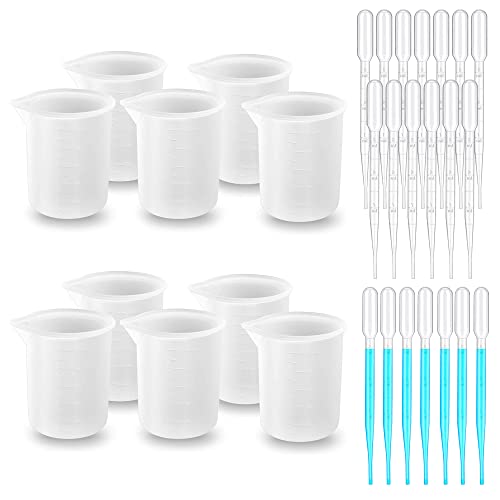 Woohome 10 Stück Silikon Messbecher für Epoxidharz, 100 ml Silikonbecher mit Plastiktropfen, Messbecher Epoxidharz Flexibler DIY Harzbecher Messen Handgemachtes Handwerk Gießen Epoxidharz Woohome 10 Stück Silikon Messbecher für Epoxidharz, 100 ml Silikonbecher mit Plastiktropfen, Messbecher Epoxidharz Flexibler DIY Harzbecher Messen Handgemachtes Handwerk Gießen Epoxidharz von Woohome