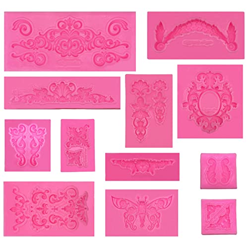 Woohome 12 Stück Silikonform Barock Relief, Silikonform Barock, Barock Blumenrebe Form Silikon Formen Dekoration Gießform Silikonfondant für Decoration und Bastelprojekte Woohome 12 Stück Silikonform Barock Relief, Silikonform Barock, Barock Blumenrebe Form Silikon Formen Dekoration Gießform Silikonfondant für Decoration und Bastelprojekte von Woohome