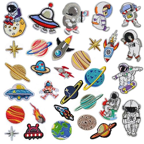 Woohome 31 Stück Patch Zum Aufbügeln Universum Flicken Patches Patch Sticker Applikationen für DIY T-Shirt Jeans Kleidung Taschen Woohome 31 Stück Patch Zum Aufbügeln Universum Flicken Patches Patch Sticker Applikationen für DIY T-Shirt Jeans Kleidung Taschen von Woohome
