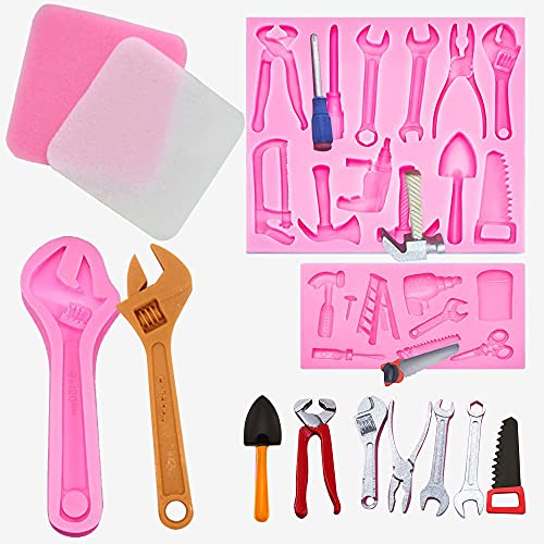 Woohome 4 Stück 3D Form Silikon Backform Silikonformen Fondant 3D Harte Werkzeuge Silikon Fondant Formen zum Herstellen von Kuchen, Schokolade von Woohome
