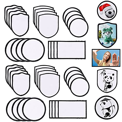 Woohome 40 Stück Sublimation Blanko Patch Zum Aufbügeln, 5 Gestalten Leer Sublimation Patch Sticker Weiß-schwarzer Rahmen Flicken Patches für Hüte Kleidung Rucksack Teppich Dekorative Patches Woohome 40 Stück Sublimation Blanko Patch Zum Aufbügeln, 5 Gestalten Leer Sublimation Patch Sticker Weiß-schwarzer Rahmen Flicken Patches für Hüte Kleidung Rucksack Teppich Dekorative Patches von Woohome