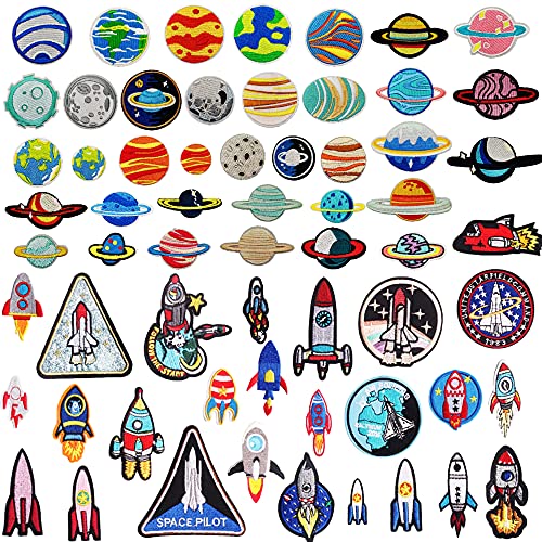 Woohome 41 Stück Patches zum Aufbügeln, Space Astronaut Bügelbilder Aufbügelflicken Gemischt Raumfahrzeug Planet Applikation Flicken Zum Aufbügeln für DIY T-Shirt Jeans Kleidung Woohome 41 Stück Patches zum Aufbügeln, Space Astronaut Bügelbilder Aufbügelflicken Gemischt Raumfahrzeug Planet Applikation Flicken Zum Aufbügeln für DIY T-Shirt Jeans Kleidung von Woohome