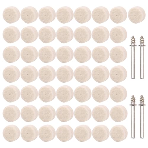 Woohome 50 Stück Wollfilz Polierscheiben Filz Polieraufsatz Set Polierköpfe mit Schaft Filzscheibe Polierset für Schmuck Glas Metall, Holz Schmuck Polieren Reinigen Woohome 50 Stück Wollfilz Polierscheiben Filz Polieraufsatz Set Polierköpfe mit Schaft Filzscheibe Polierset für Schmuck Glas Metall, Holz Schmuck Polieren Reinigen von Woohome