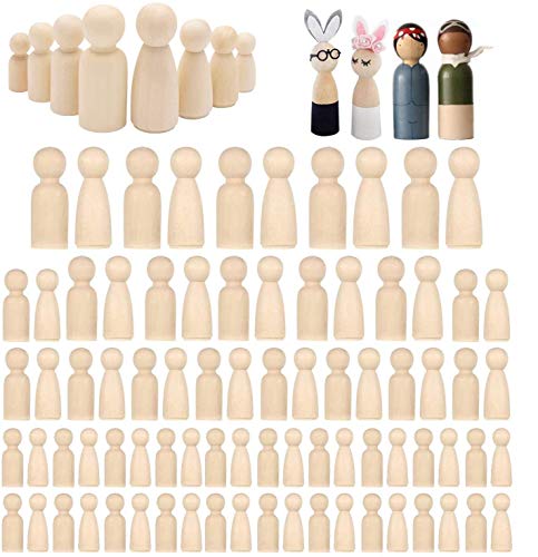 Woohome 80 Stück Figuren Holzfiguren, Holzfiguren Mädchen Dekoration Kleine Holzfiguren zum DIY Holzfiguren, Kinder Bastelprojekte, Malen, Spiele, 4 Größe Woohome 80 Stück Figuren Holzfiguren, Holzfiguren Mädchen Dekoration Kleine Holzfiguren zum DIY Holzfiguren, Kinder Bastelprojekte, Malen, Spiele, 4 Größe von Woohome