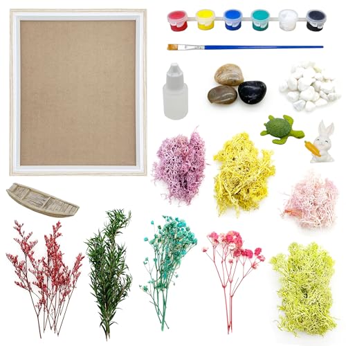 Woohome Zen Garten Zubehör, Mikro Landschaft DIY Malerei, Moos Malerei DIY mit Rechteck Malerei Rahmen, Moos, Garten Kit für Fotorahmen Dekoration, Home Desktop Decor, Ozean Woohome Zen Garten Zubehör, Mikro Landschaft DIY Malerei, Moos Malerei DIY mit Rechteck Malerei Rahmen, Moos, Garten Kit für Fotorahmen Dekoration, Home Desktop Decor, Ozean von Woohome