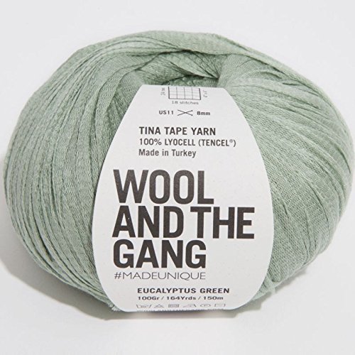 Wool and the Gang, Tina Tape-Garn, Eukalyptusgrün, 100 g, Aran/Kammgarn von Wool and the Gang