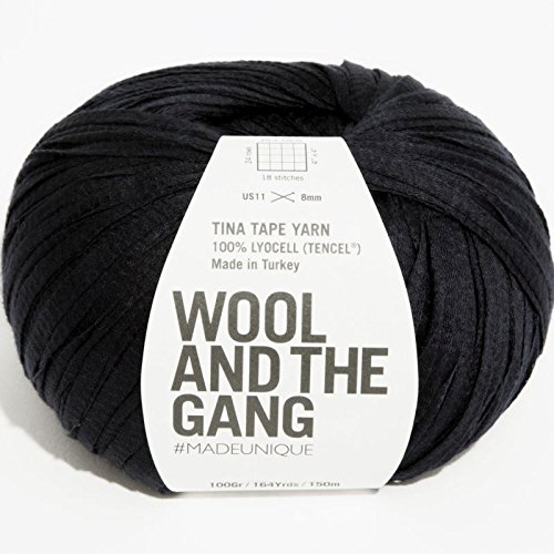 Wool and the Gang Tina Tape Garn, Space Black, 100 g, Aran/Kammgarn von Wool and the Gang