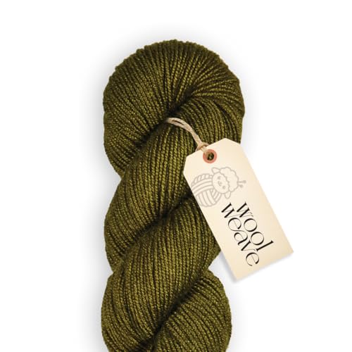 Woolweave Merino-Seidegarn, handgefärbt, Luxus-Mischung aus 75 % Merinowolle und 25 % Seide, DK-Gewicht, 100 g Knäuel, 200 Meter, weiches, schimmerndes und elegantes Garn zum Stricken und Häkeln von WoolWeave