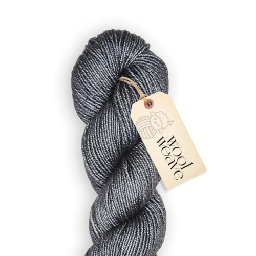 Woolweave Merino-Seidegarn, handgefärbt, Luxus-Mischung aus 75 % Merinowolle und 25 % Seide, DK-Gewicht, 100 g Knäuel, 200 Meter, weiches, schimmerndes und elegantes Garn zum Stricken und Häkeln von WoolWeave