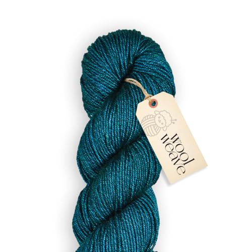 Woolweave Merino-Seidegarn, handgefärbt, Luxus-Mischung aus 75 % Merinowolle und 25 % Seide, DK-Gewicht, 100 g Knäuel, 200 Meter, weiches, schimmerndes und elegantes Garn zum Stricken und Häkeln von WoolWeave