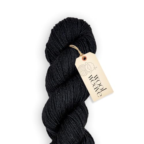 Woolweave Merino-Seidegarn, handgefärbt, Luxus-Mischung aus 75 % Merinowolle und 25 % Seide, DK-Gewicht, 100 g Knäuel, 200 Meter, weiches, schimmerndes und elegantes Garn zum Stricken und Häkeln von WoolWeave