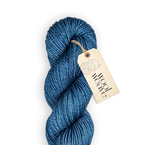 Woolweave Merino-Seidegarn, handgefärbt, Luxus-Mischung aus 75 % Merinowolle und 25 % Seide, DK-Gewicht, 100 g Knäuel, 200 Meter, weiches, schimmerndes und elegantes Garn zum Stricken und Häkeln von WoolWeave