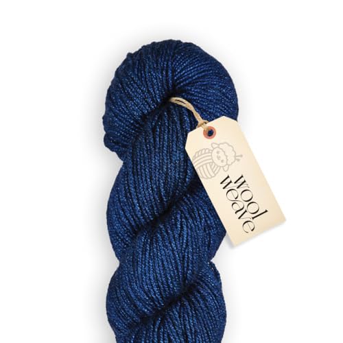 Woolweave Merino-Seidegarn, handgefärbt, Luxus-Mischung aus 75 % Merinowolle und 25 % Seide, DK-Gewicht, 100 g Knäuel, 200 Meter, weiches, schimmerndes und elegantes Garn zum Stricken und Häkeln von WoolWeave