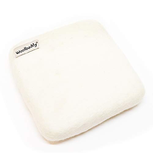 Woolbuddy Nadelfilz-Pad, strapazierfähige Wollmatte für Bastelprojekte, Schaumstoff-Alternative, 15,2 x 15,2 x 3,8 cm, Weiß von Woolbuddy