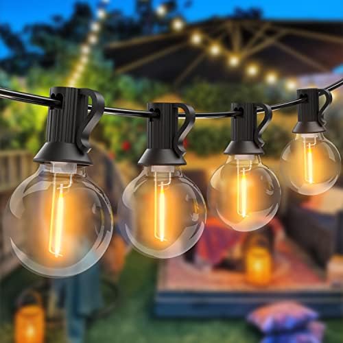 Woolmug Lichterkette Außen, 23M Outdoor Lichterkette Strom 30+3 G40 Glühbirnen LED lichterkette Außen, Wasserdicht Terassenbeleuchtungen Lichterketten Aussen für Weihnachten Hochzeit Party, Warmweiß von Woolmug
