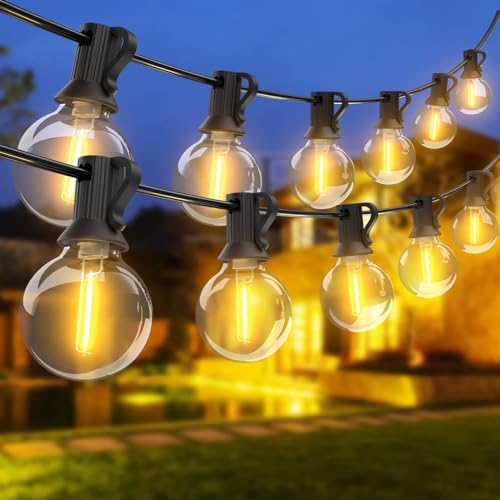 Woolmug Lichterkette Außen, 36M Outdoor Lichterkette Glühbirnen 60+6 LED G40 Globus Birnen Wasserdichte Led Lichterkette Garten Retro Lichterkette Innen Decor für Weihnachten Hochzeit Party von Woolmug