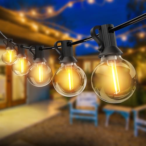 Woolmug Lichterkette Außen, 9.7M Outdoor Lichterkette Strom mit 10+1 G40 Glühbirnen, Wasserdicht Led Lichterkette Decor für Garten Weihnachten Hochzeit Terrasse Party, Warmweiß von Woolmug