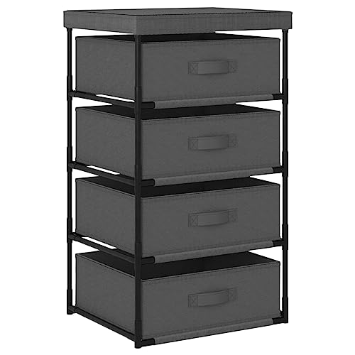 Aufbewahrungsregal mit 4 Stoffkörben Stahl Grau kommoden & sideboards allzweckschrank Aufbewahrungsregal mit 4 Stoffkörben Stahl Grau kommoden & sideboards allzweckschrank von Woonisher