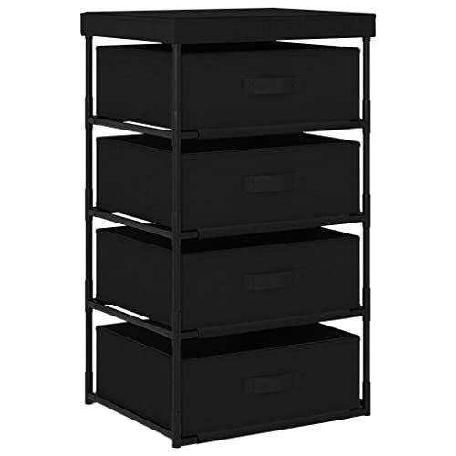 Aufbewahrungsregal mit 4 Stoffkörben Stahl Schwarz kommoden & sideboards allzweckschrank Aufbewahrungsregal mit 4 Stoffkörben Stahl Schwarz kommoden & sideboards allzweckschrank von Woonisher
