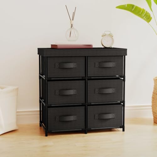 Aufbewahrungsschrank mit 6 Schubladen 55×29×55 cm Schwarz Stahl kommoden & sideboards allzweckschrank Aufbewahrungsschrank mit 6 Schubladen 55×29×55 cm Schwarz Stahl kommoden & sideboards allzweckschrank von Woonisher