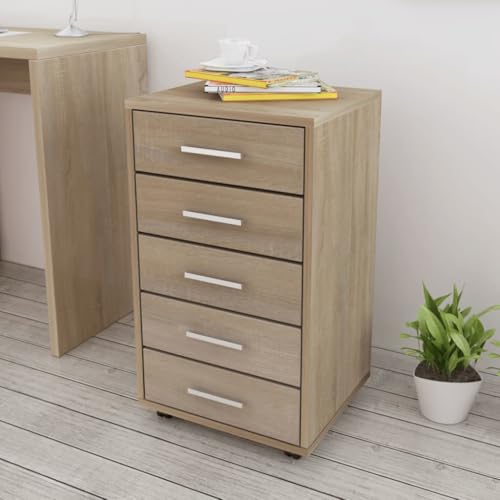 Büroschubladenschrank auf Rollen 5 Schubladen Eiche kommoden & sideboards allzweckschrank Büroschubladenschrank auf Rollen 5 Schubladen Eiche kommoden & sideboards allzweckschrank von Woonisher