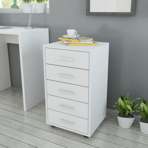 Büroschubladenschrank auf Rollen 5 Schubladen Weiß kommoden & sideboards allzweckschrank Büroschubladenschrank auf Rollen 5 Schubladen Weiß kommoden & sideboards allzweckschrank von Woonisher