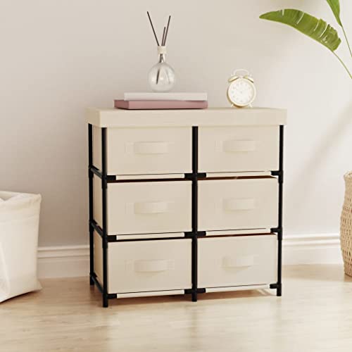 Lagerschrank mit 6 Schubladen 55×29×55 cm Creme Stahl kommoden & sideboards allzweckschrank von Woonisher