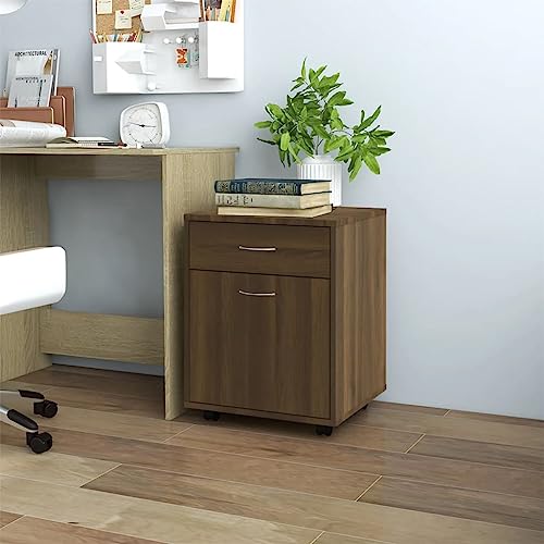 Rollschrank Braun Eichen-Optik 45x38x54 cm Holzwerkstoff kommoden & sideboards allzweckschrank Rollschrank Braun Eichen-Optik 45x38x54 cm Holzwerkstoff kommoden & sideboards allzweckschrank von Woonisher