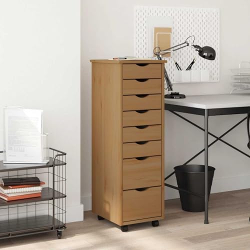 Rollschrank mit Schubladen Honigbraun Massivholz Kiefer kommoden & sideboards allzweckschrank Rollschrank mit Schubladen Honigbraun Massivholz Kiefer kommoden & sideboards allzweckschrank von Woonisher