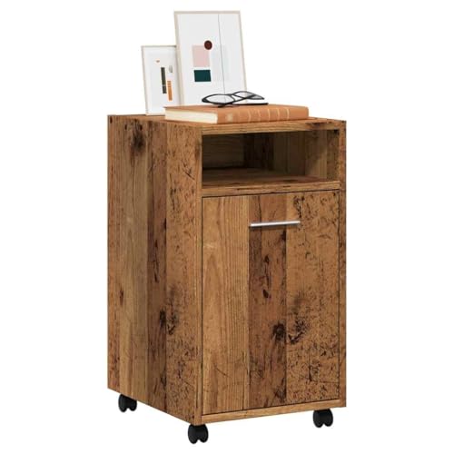 Schrank mit Rollen Altholz-Optik 33x38x60 cm Holzwerkstoff kommoden & sideboards allzweckschrank Schrank mit Rollen Altholz-Optik 33x38x60 cm Holzwerkstoff kommoden & sideboards allzweckschrank von Woonisher