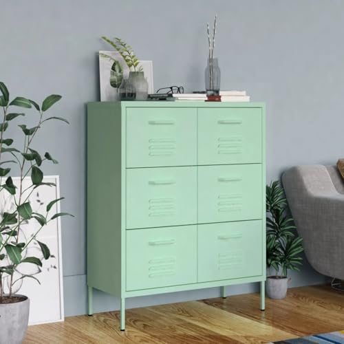 Schubladenschrank Minzgrün 80x35x101,5 cm Stahl kommoden & sideboards allzweckschrank von Woonisher