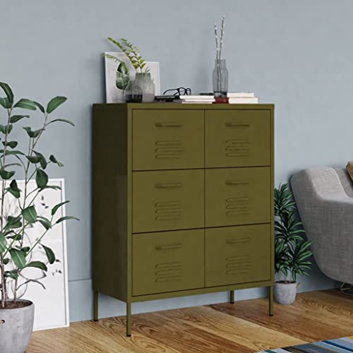 Schubladenschrank Olivgrün 80x35x101,5 cm Stahl kommoden & sideboards allzweckschrank Schubladenschrank Olivgrün 80x35x101,5 cm Stahl kommoden & sideboards allzweckschrank von Woonisher