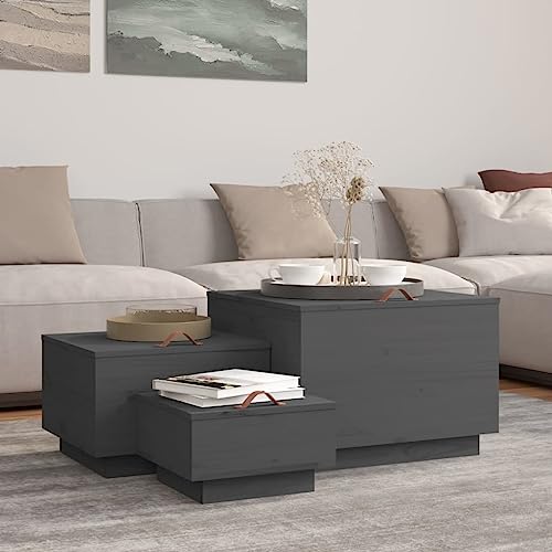 Woonisher Aufbewahrungsboxen mit Deckeln 3 Stk. Grau Massivholz Kiefer kommoden & sideboards allzweckschrank Woonisher Aufbewahrungsboxen mit Deckeln 3 Stk. Grau Massivholz Kiefer kommoden & sideboards allzweckschrank von Woonisher