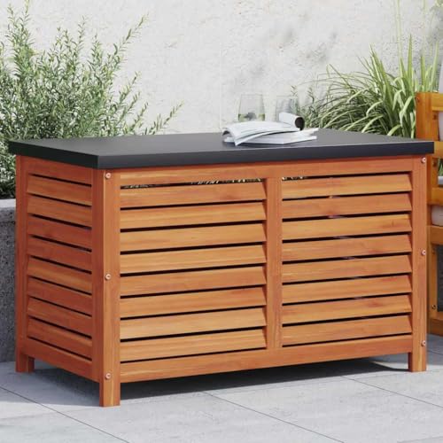 Woonisher Gartentruhe Anthrazit 99x49,5x58,5 cm Massivholz Tanne aufbewahrungsbox garten von Woonisher