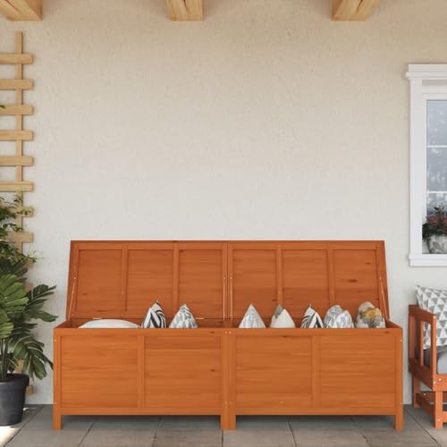 Woonisher Gartentruhe Schwarz 220x50x54 cm Poly Rattan Akazienholz aufbewahrungsbox garten Woonisher Gartentruhe Schwarz 220x50x54 cm Poly Rattan Akazienholz aufbewahrungsbox garten von Woonisher