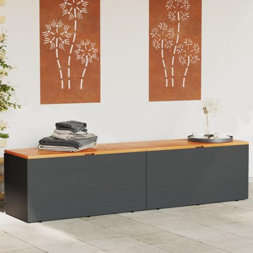 Woonisher Gartentruhe Schwarz 283L Poly Rattan aufbewahrungsbox garten Woonisher Gartentruhe Schwarz 283L Poly Rattan aufbewahrungsbox garten von Woonisher
