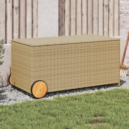 Woonisher Gartentruhe mit Rollen Braun 190L Poly Rattan aufbewahrungsbox garten Woonisher Gartentruhe mit Rollen Braun 190L Poly Rattan aufbewahrungsbox garten von Woonisher