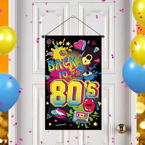 80er Jahre Party Dekorationen Supplies Back to The 80s Türschild Banner 1980er Jahre Hip Hop Veranda Hängeschild Throwback 80er Geburtstag Party Dekorationen Haustürschild 80er Jahre Party Dekorationen Supplies Back to The 80s Türschild Banner 1980er Jahre Hip Hop Veranda Hängeschild Throwback 80er Geburtstag Party Dekorationen Haustürschild von Woosytoo
