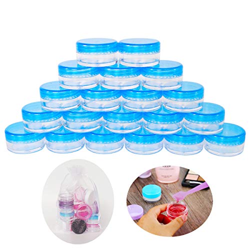 Wopanxye 20 Stück 5 ml BPA-freie kleine Gläser, 5 g Kosmetikproben, leerer Kunststoffbehälter mit blauem Schraubdeckel, für Make-up, Lidschatten, Nägel, Puder, Schmuck, Edelsteine, Perlen, 5 g, kleine Wopanxye 20 Stück 5 ml BPA-freie kleine Gläser, 5 g Kosmetikproben, leerer Kunststoffbehälter mit blauem Schraubdeckel, für Make-up, Lidschatten, Nägel, Puder, Schmuck, Edelsteine, Perlen, 5 g, kleine von Wopanxye