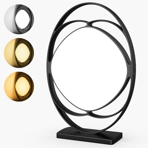 Tageslichtlampe, Lichttherapie, 10000 Lux ohne UV, Tageslicht mit 3 Farbtemperaturen, 4 Timer, 5 einstellbare Lichtstärken, Solarlampe mit Memory-Funktion (schwarz) von Wopigh