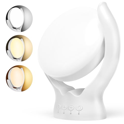Tageslichtlampe 10000 Lux, Tageslichtleuchteohne UV,Sonnenlicht Lampe mit 3 Farbtemperaturen, 4 Minuten und 5 Intensitäten einstellbaren Leuchtlichtern und Memory-Funktion von Wopigh