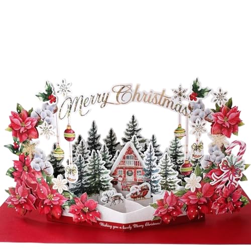 Weihnachtskarten Pop Up Weihnachtsbaum Weihnachtskarte 3D Weihnachten Lustig Christmas Cards Witzige Card Kinder Groß Schöne Weihnachtsbillet Grußkarten Weihnachtskärtchen Klappkarten von Woplagyreat