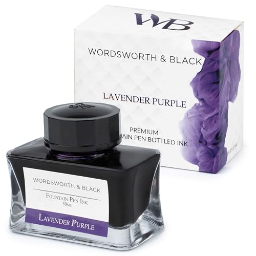 Wordsworth and Black Füllfederhalter-Tintenflasche (50 ml), [Lila] Füllfederhalter Tinte in Flaschen; Flasche im klassischen Design Glatter Fluss 50 ml von Wordsworth & Black