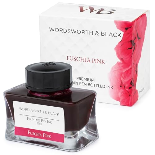 Wordsworth and Black Füllfederhalter-Tintenflasche (50 ml), [Rosa] Füllfederhalter Tinte in Flaschen; Flasche im klassischen Design Glatter Fluss 50 ml von Wordsworth & Black
