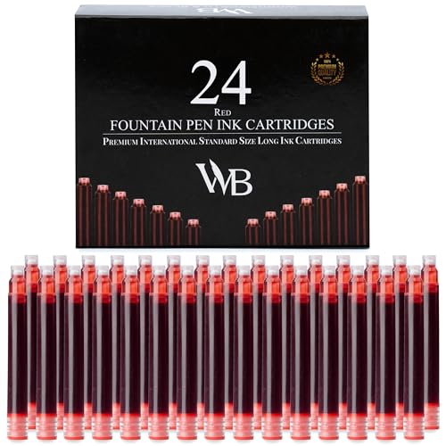 Wordsworth & Black 24er-pack Füllfederhalter-Tintennachfüllungen – 24 Rote Tintenpatronen – Internationale Standardgröße – Länge Ca. 3,8 Cm – Basisdurchmesser Ca. 0,6 Cm – Einwegartikel Und Generisch Wordsworth & Black 24er-pack Füllfederhalter-Tintennachfüllungen – 24 Rote Tintenpatronen – Internationale Standardgröße – Länge Ca. 3,8 Cm – Basisdurchmesser Ca. 0,6 Cm – Einwegartikel Und Generisch von Wordsworth & Black