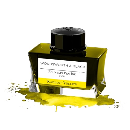 Wordsworth & Black Füllfederhalter-Tintenflasche (50 ml) Premium Luxury Edition [Atemberaubendes Gelb] Füllfederhalter-Tintenflasche; Klassisch Gestaltete Flasche Smooth Flow 50 Ml von Wordsworth & Black