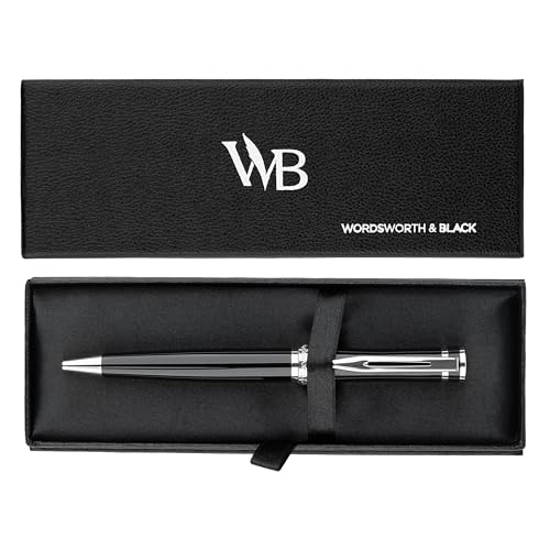 Wordsworth & Black Kugelschreiber Schwarzer Lack - Atemberaubender Luxus-Stift mit Chromfinish, Tinten-Nachfüllung, Geschenk für Männer & Frauen, Nachfüllbar, Schöne Stifte, Feine Spitze Wordsworth & Black Kugelschreiber Schwarzer Lack - Atemberaubender Luxus-Stift mit Chromfinish, Tinten-Nachfüllung, Geschenk für Männer & Frauen, Nachfüllbar, Schöne Stifte, Feine Spitze von Wordsworth & Black