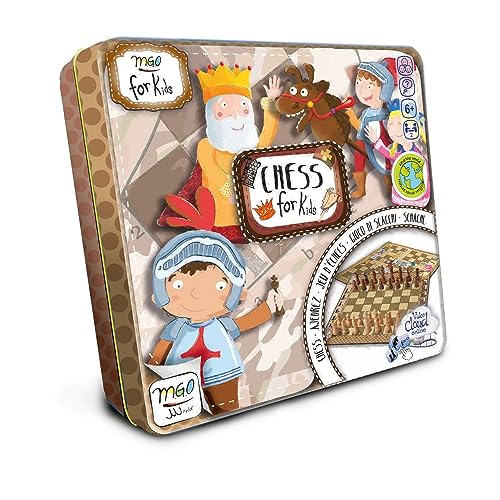 Meine ersten Spiele, Schach für Kinder und Familien, Klassische Brettspiele in Einer Metallbox, Spielfiguren aus Holzfiguren, Bildung und Spaß, für 2–4 Spieler Meine ersten Spiele, Schach für Kinder und Familien, Klassische Brettspiele in Einer Metallbox, Spielfiguren aus Holzfiguren, Bildung und Spaß, für 2–4 Spieler von World Alive SL